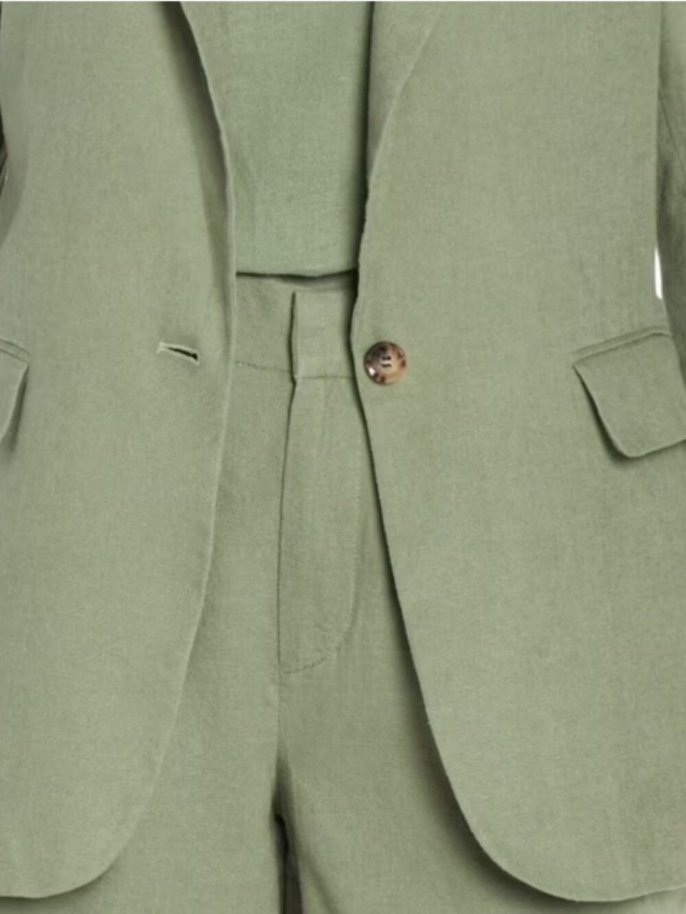 Express Women's Shoulder pads Button V-Neckline Soft Linen Blazer Size L - Picture 3 of 8